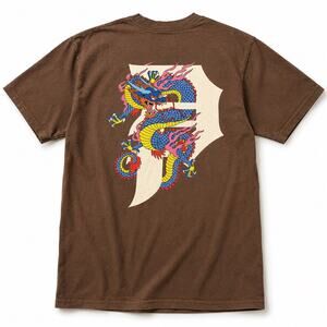 Primitive Skateboarding Medium Dragon Graphic Brown T Shirt Y2K Streetwear